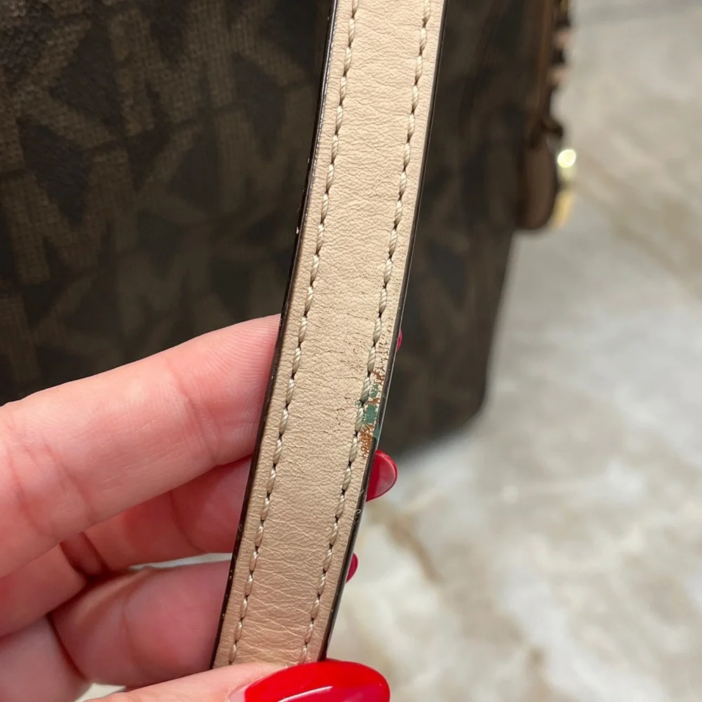Michael Kors Dark Brown Monogram Shoulder Bag - Picture 9 of 13